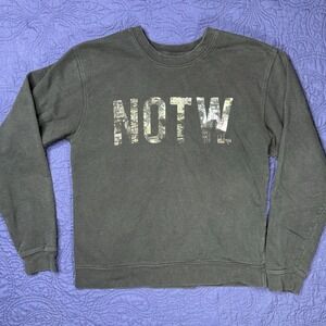 Vintage NOTW NOT OF THIS WORLD Graphic Sweatshirt S Crewneck Black Cotton Blend‎